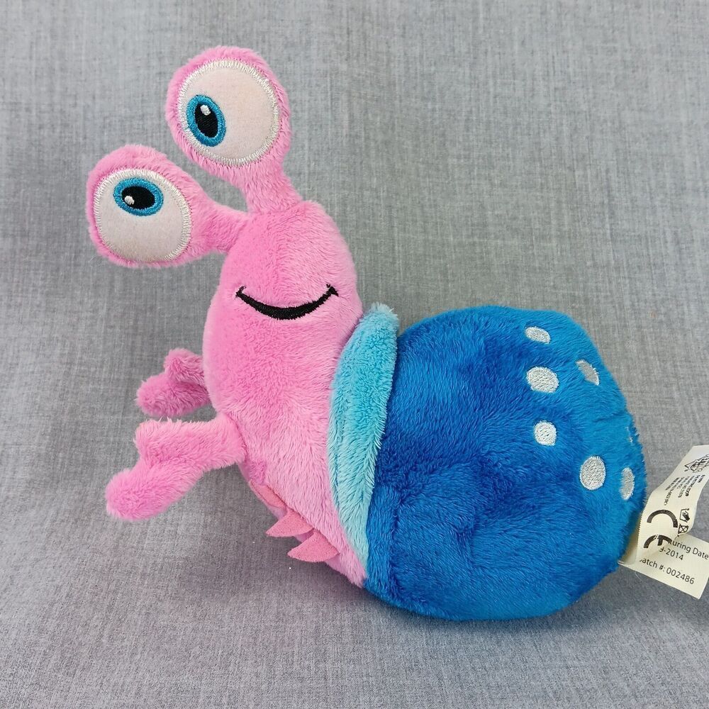 The Petting Zoo Pink Snail Plush Small Stuffed Animal Large Silly Eyes